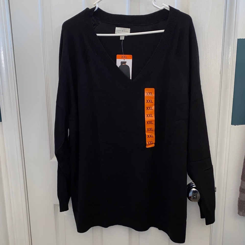 Lucky Brand Black V-Neck Sweater